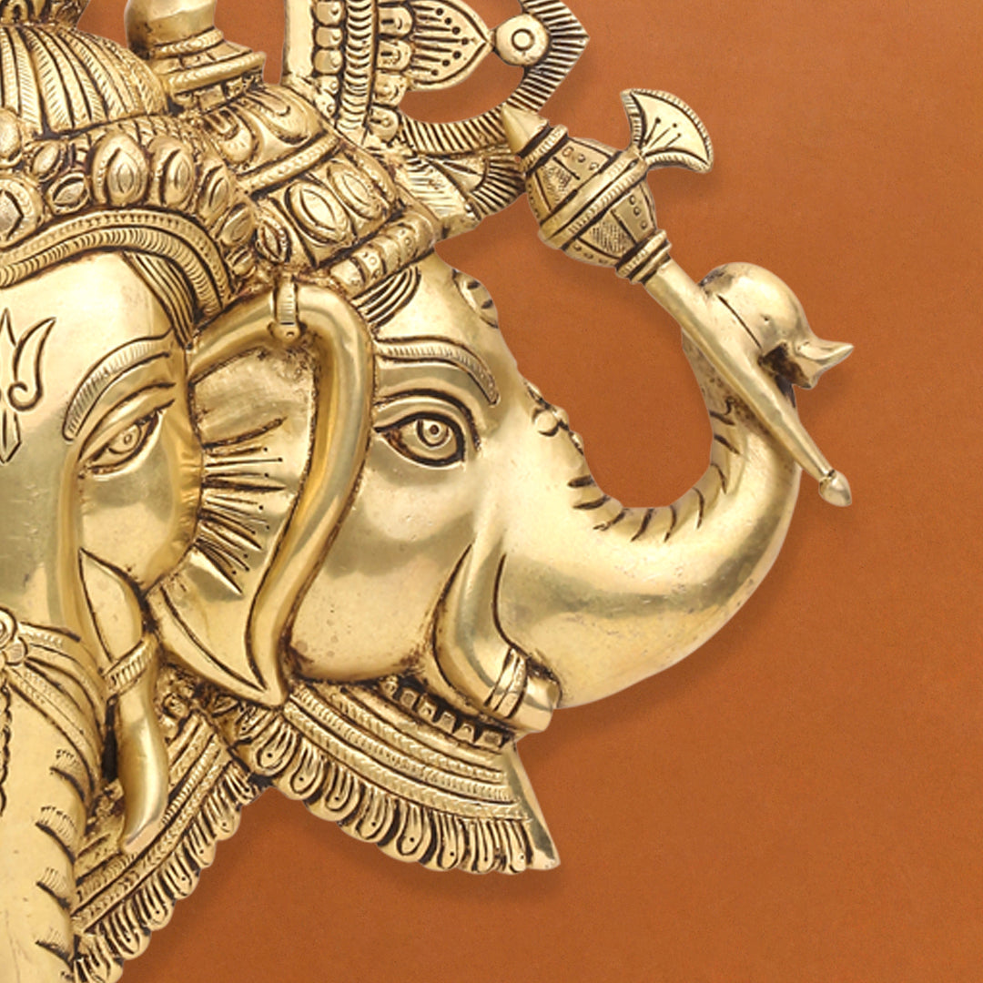 Brass Lord Ganesha Wall Hanging (17 Inch)