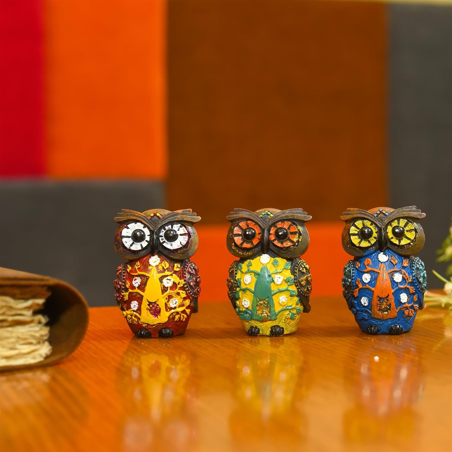 Polyresin Owl Home Decor Gift Set (3 Inch)
