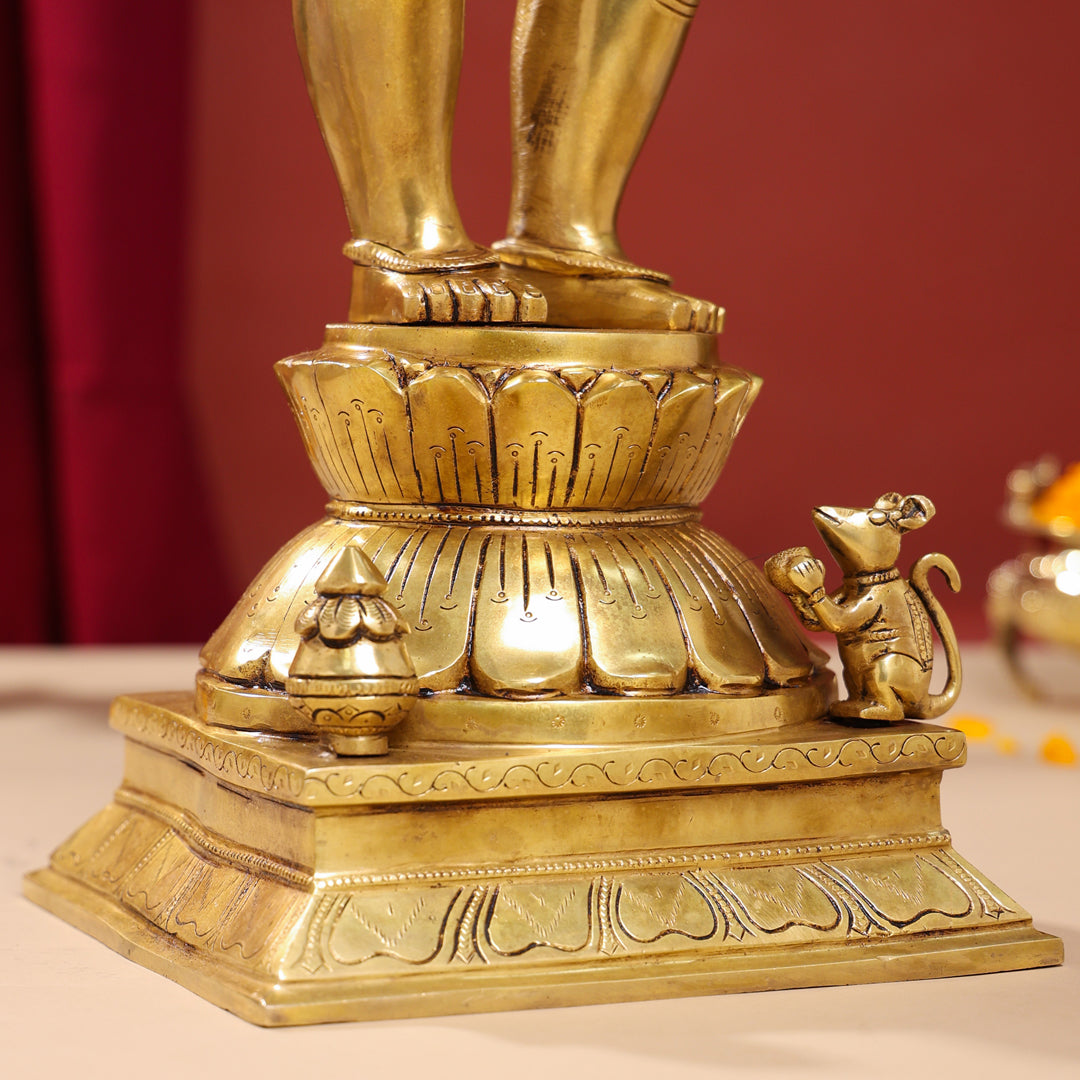 Brass Superfine Standing Ganesha Statue (26 Inch)