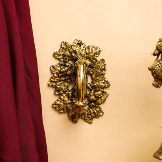 Brass Flower Door Handle (6 Inch)