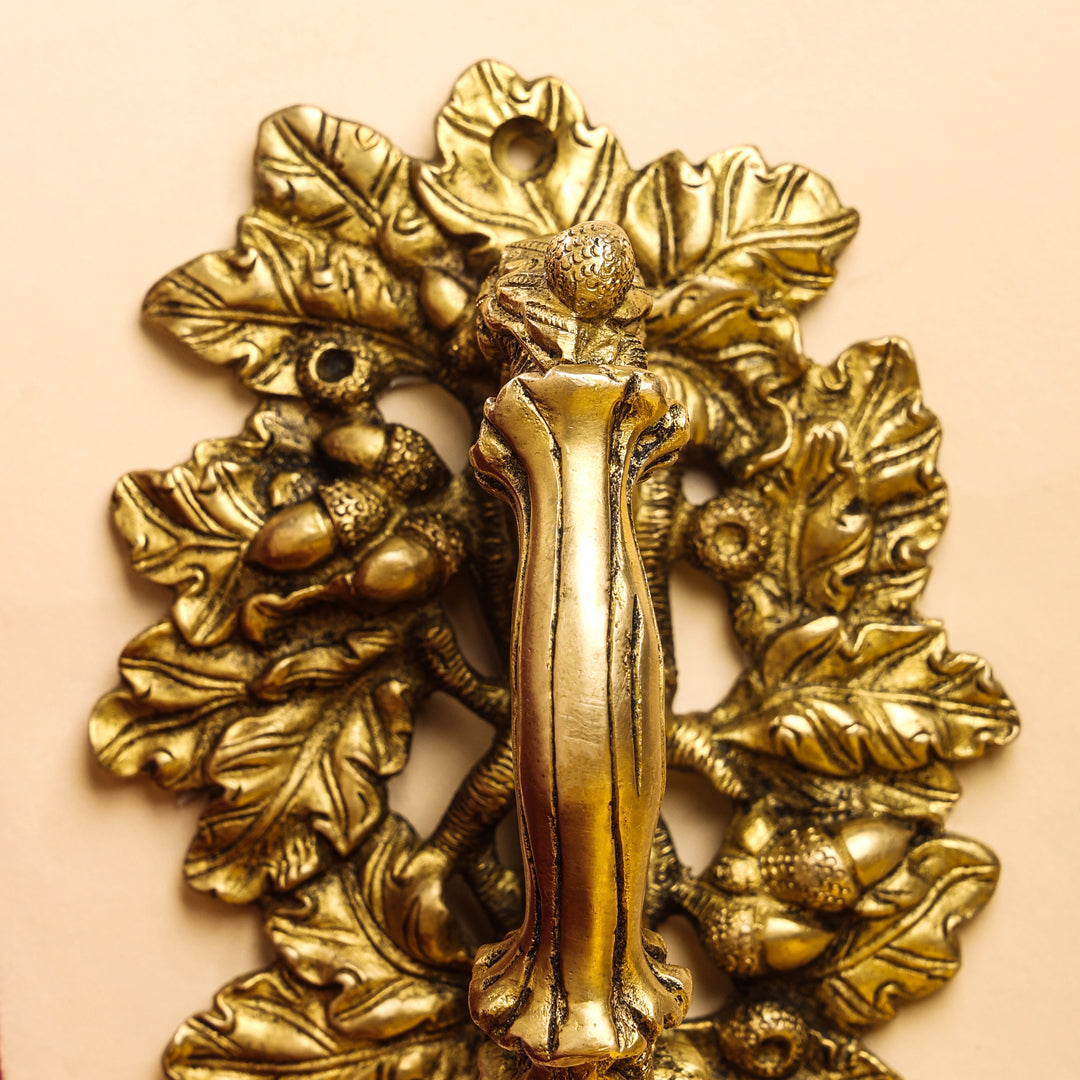 Brass Flower Door Handle (6 Inch)