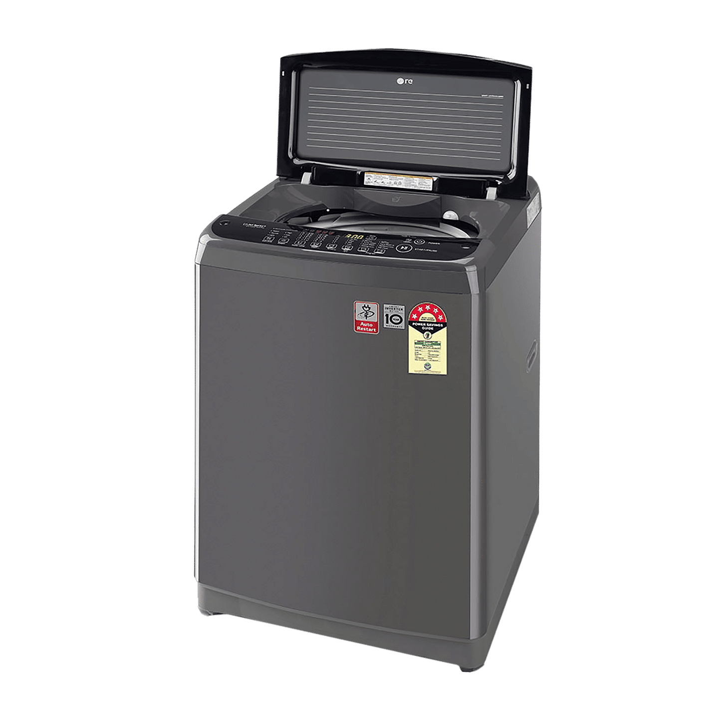 LG 8 kg 5 Star Inverter Fully Automatic Top Load Washing Machine (T80AJMB1Z.ABMQEIL, Stainless Steel Tub, Middle Black)