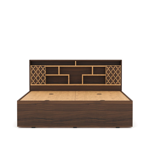 Nilkamal Czar 1 Queen Bed Box Storage (Beech / Walnut)