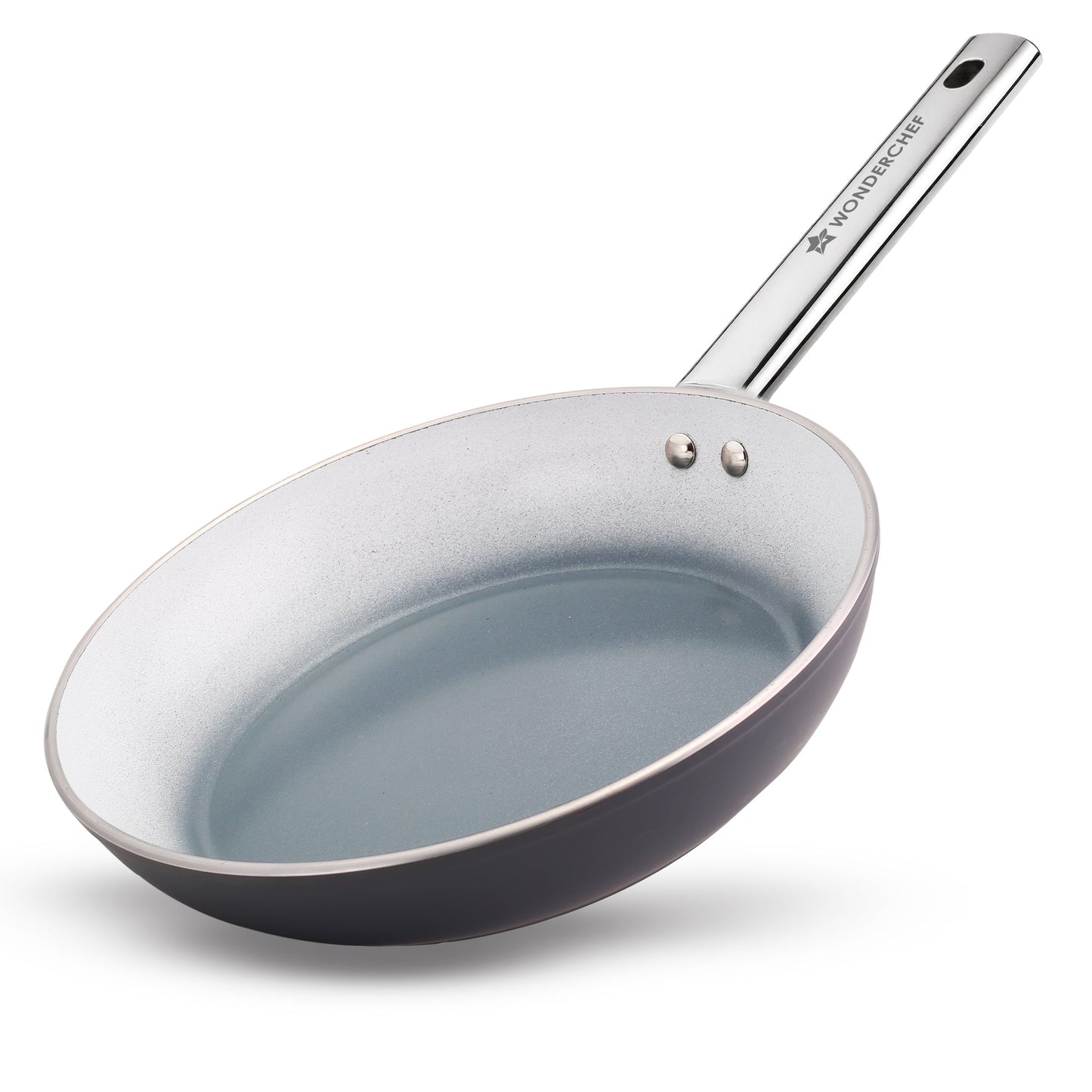 Eco-Glide Fry Pan | | Chemical-free Ceramic Coating | 20cm, 1.2L | Healthy, Low Oil Meals | Scratch-resistant | Stainless-steel Handle | Gas & Induction Compatible | Grey | Easy to Clean