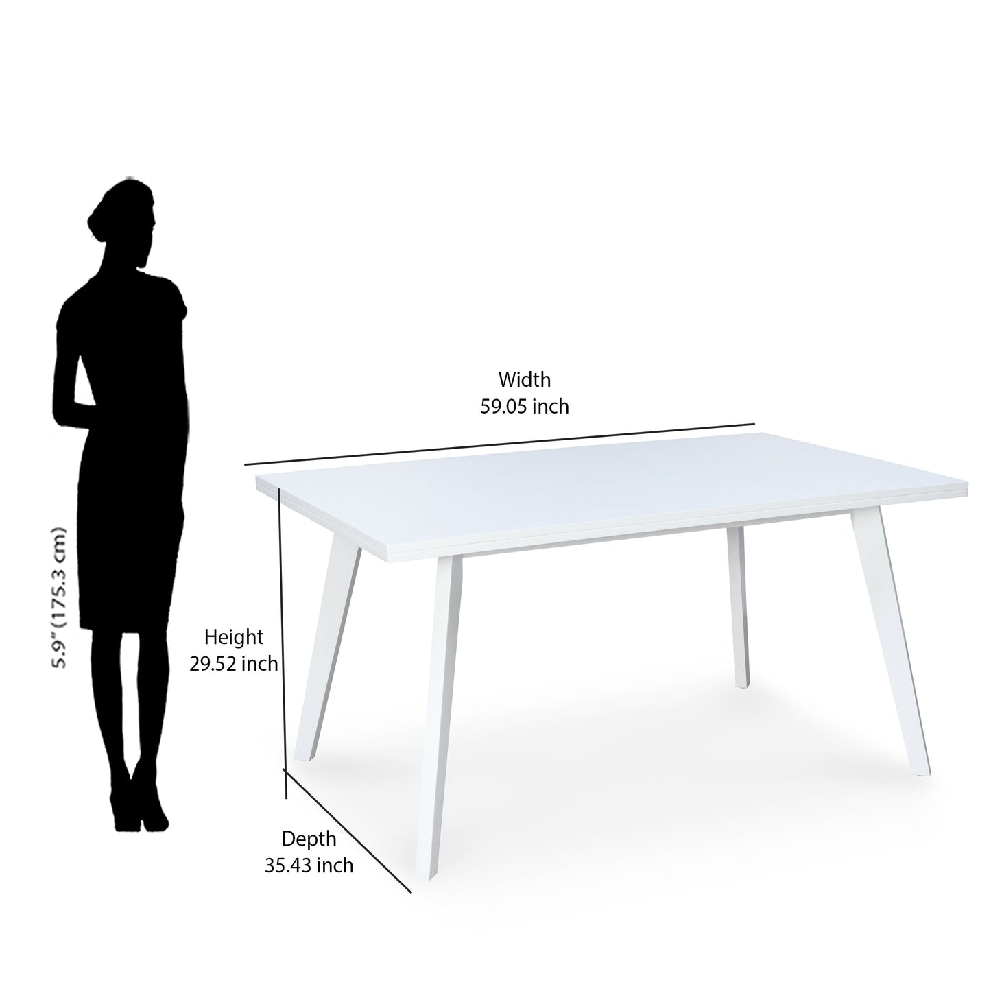 Nilkamal Lawson 6 Seater Dining Table (White)