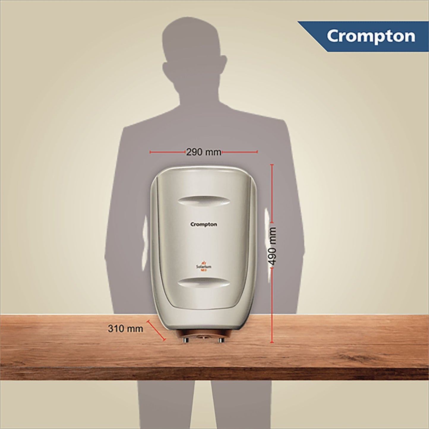 Crompton Solarium Neo 6 Litres 4 Star Vertical Storage Water Geyser with Glass Coated Incoloy Heating Element (White)