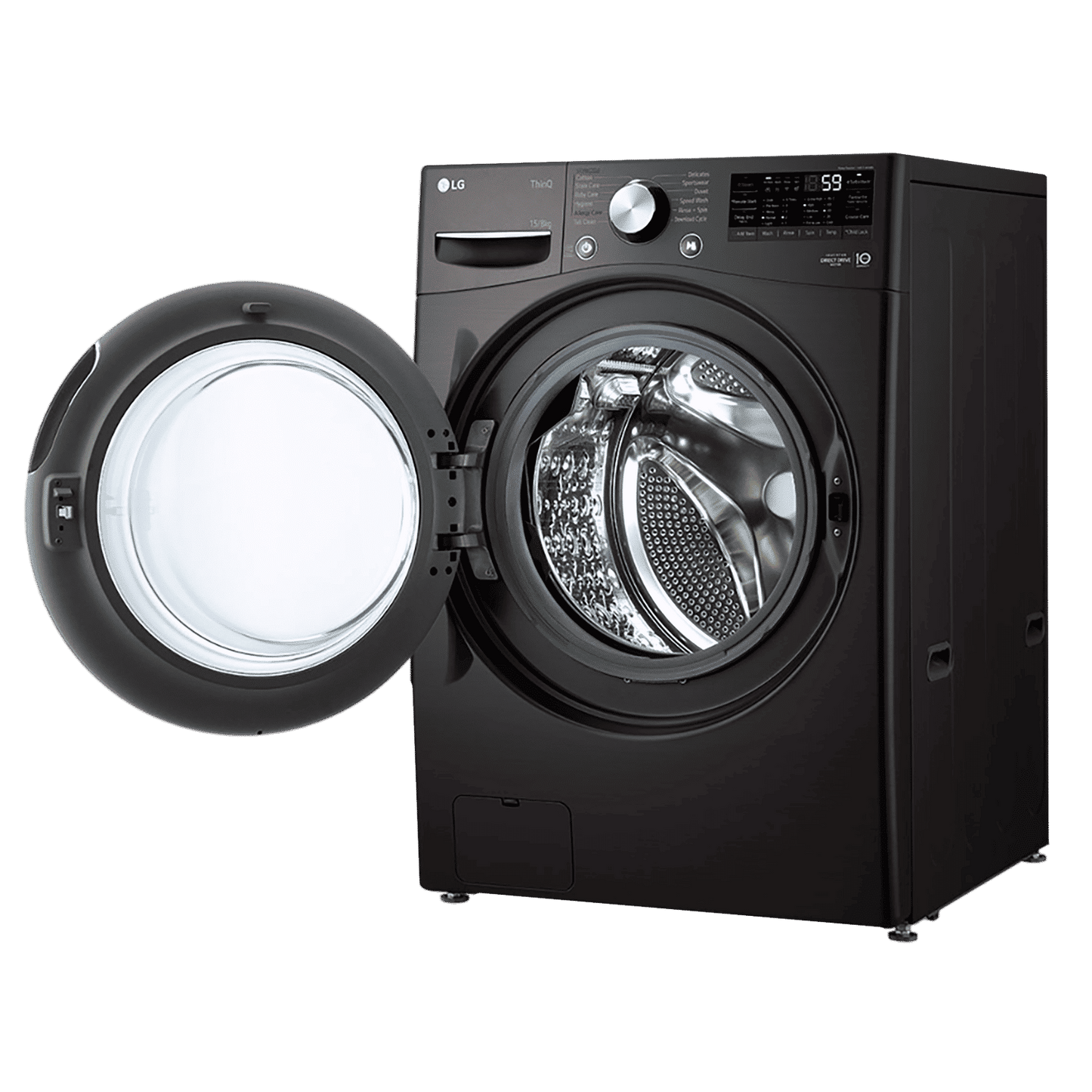 LG 15/8 kg 5 Star Fully Automatic Front Load Washer Dryer(FHD1508STB.ABLQEIL, AI Direct Drive, Black VCM)