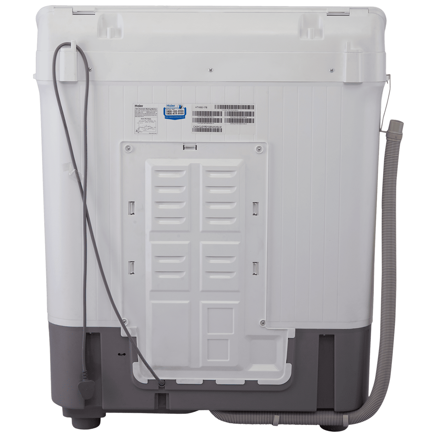 Haier 8 kg 5 Star Semi Automatic Washing Machine with Anti Bacterial Vortex Pulsator (178, HTW80-178, Burgundy with Flower)