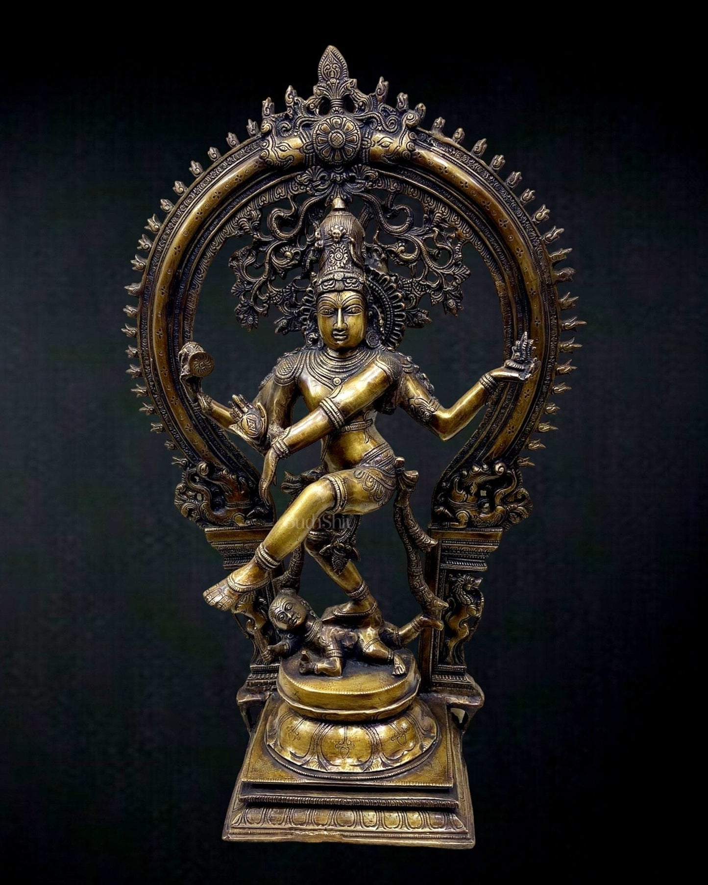 28-Inch Brass Nataraja Antique Tone Sculpture