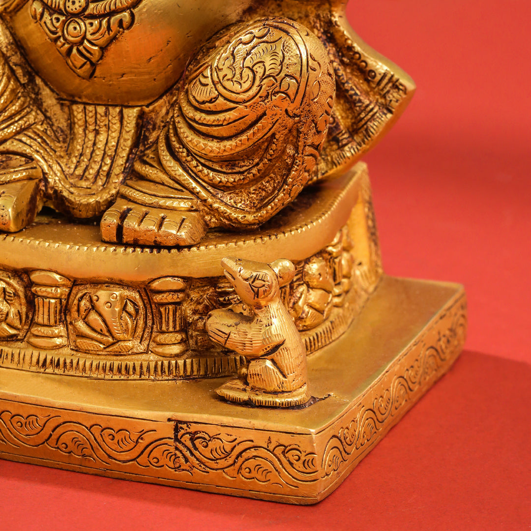 Brass Lord Ganesha Idol (10.5 Inch)