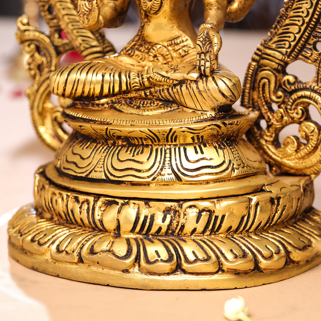 Brass Goddess Lakshmi Idol (11.2 Inch)