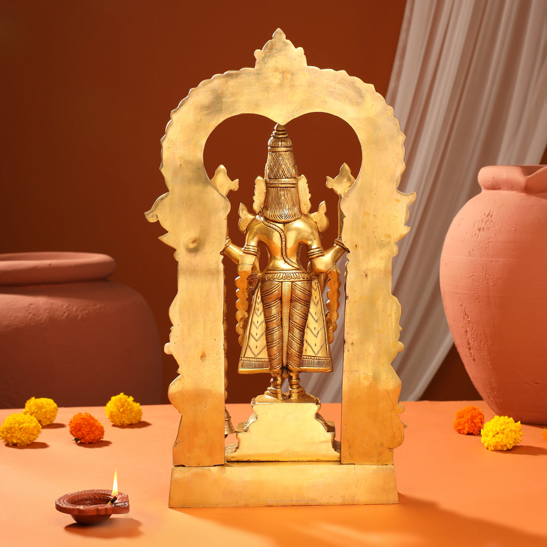 Brass Frame Tirupati Balaji Venkateshwar Idol (22 Inch)