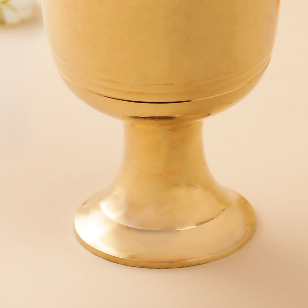 Brass Handcarved Flower Vase (6 Inch)