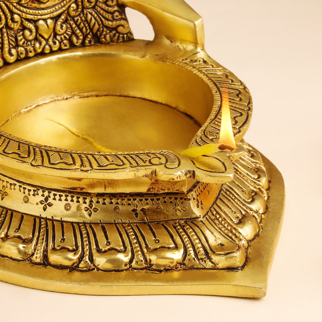Brass Ganesha Diya/Lamp (10.5 Inch)