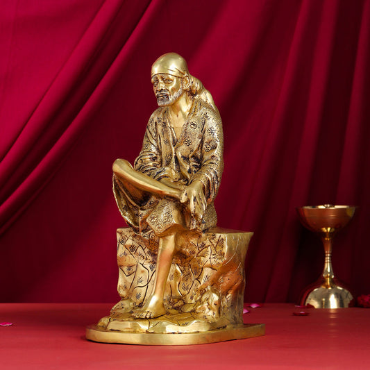 Brass Sai Baba Statue (15 Inch)
