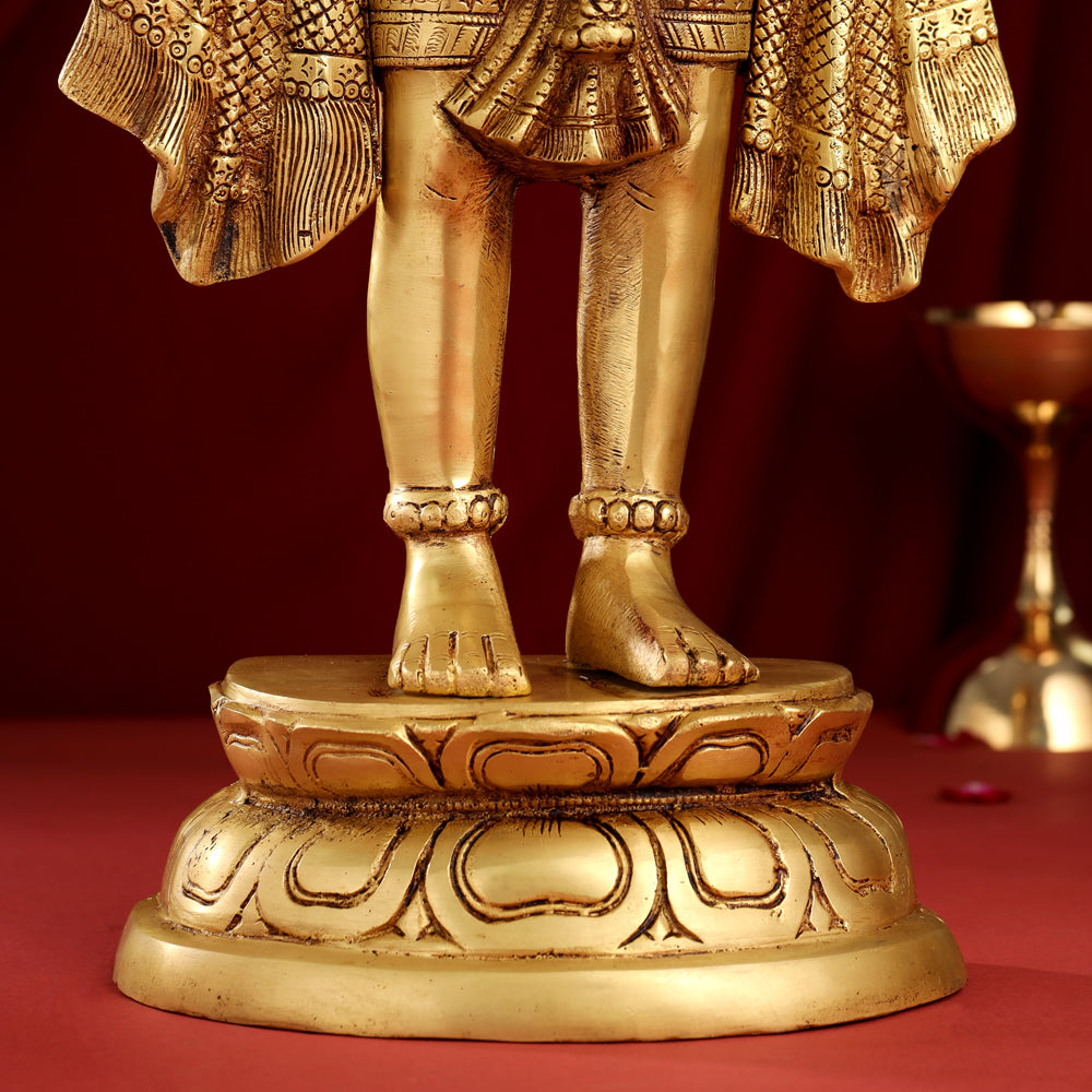 Brass Standing Hanuman Statue (27 Inch)