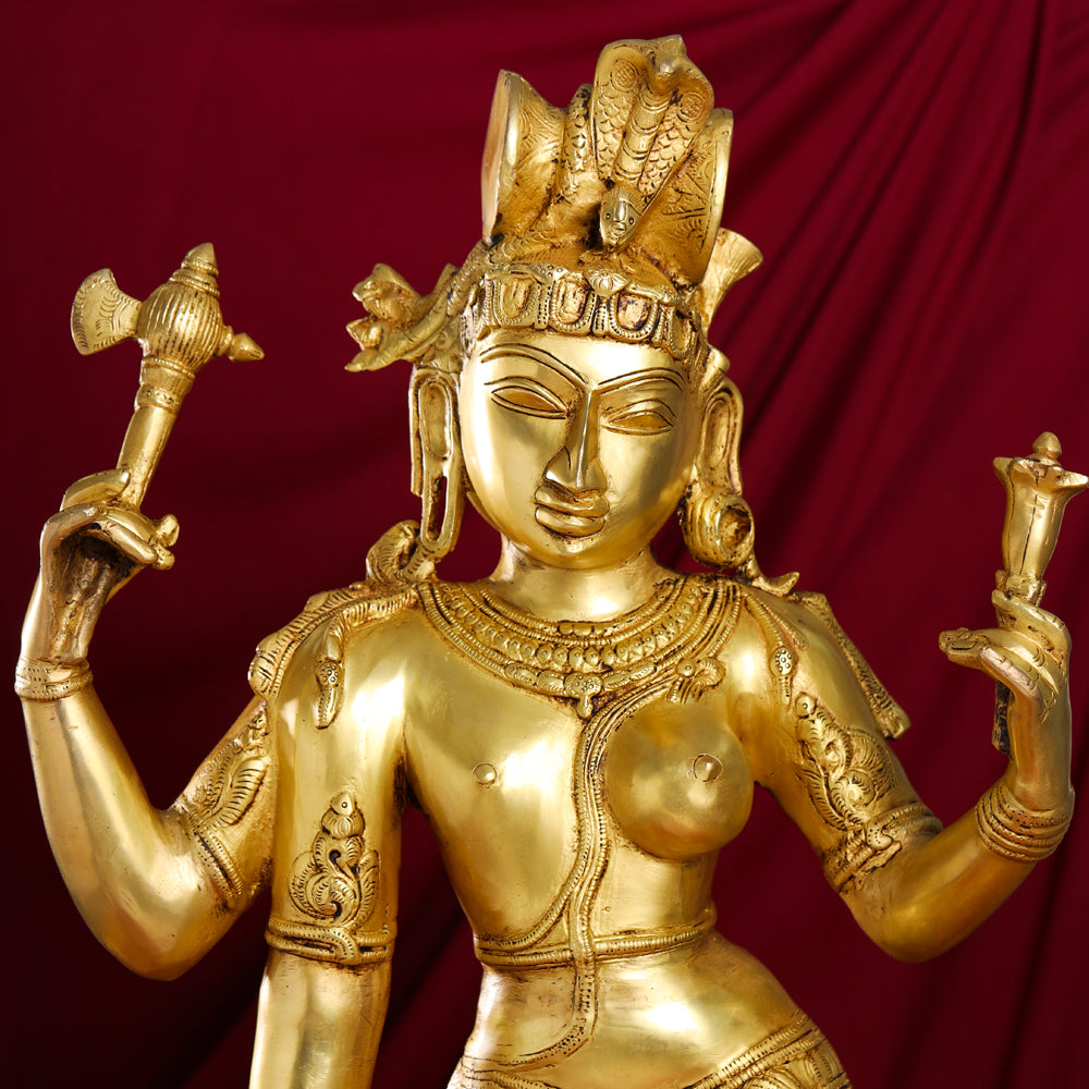 Brass Ardhanarishwara Statue (35 Inch)