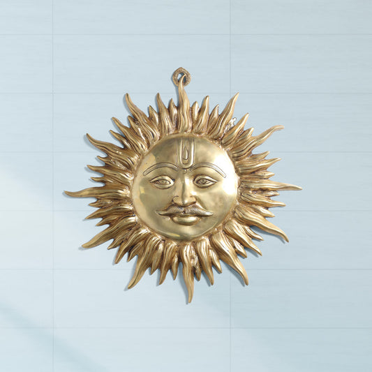 Brass Sun Face Wall Hanging (22.5 Inch)