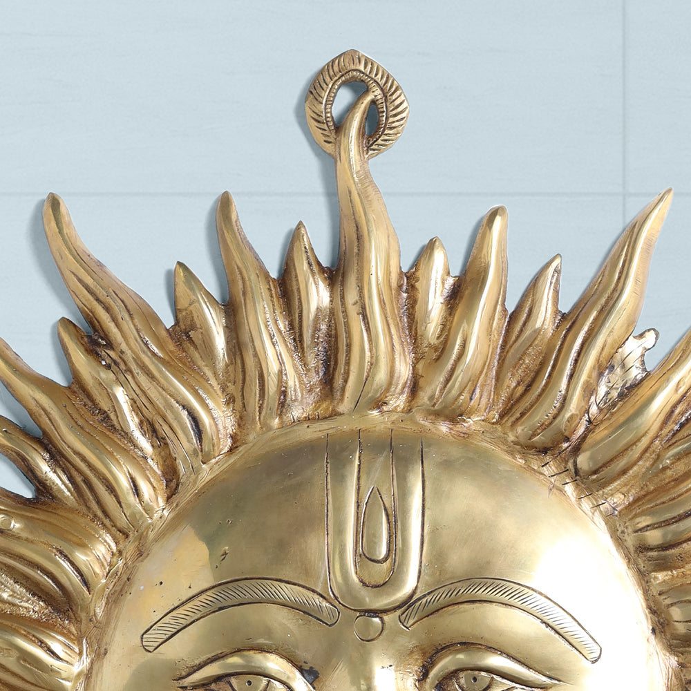 Brass Sun Face Wall Hanging (22.5 Inch)