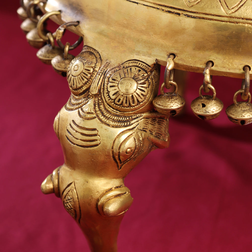 Brass Stool With Hanging Bells (9 Inch)