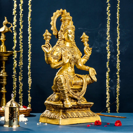 Brass Goddess Lakshmi Idol (30 Inch)