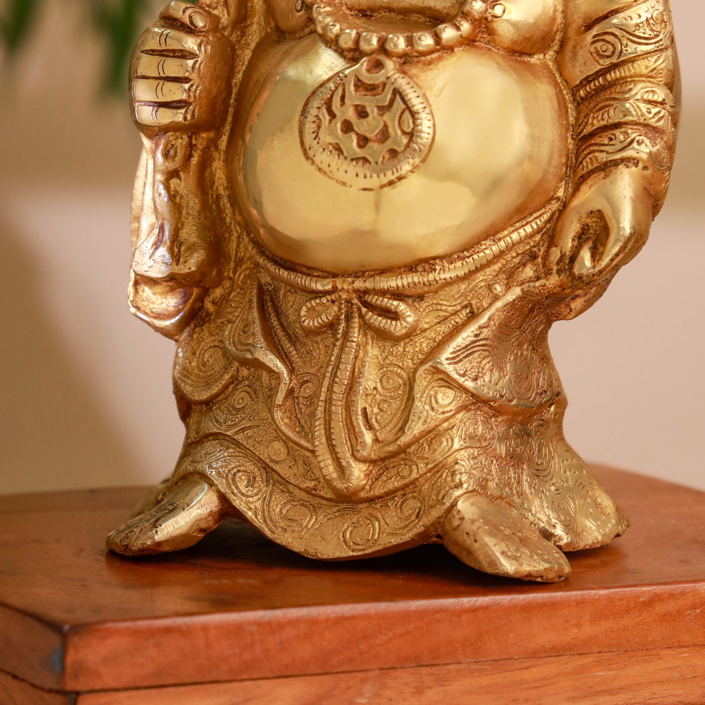 Brass Laughing Buddha Statue (9.5 Inch)