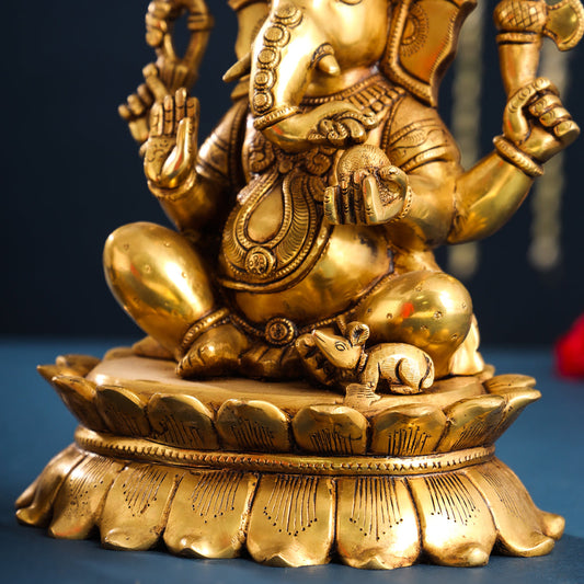 Brass Superfine Lord Ganesha Idol (11 Inch)