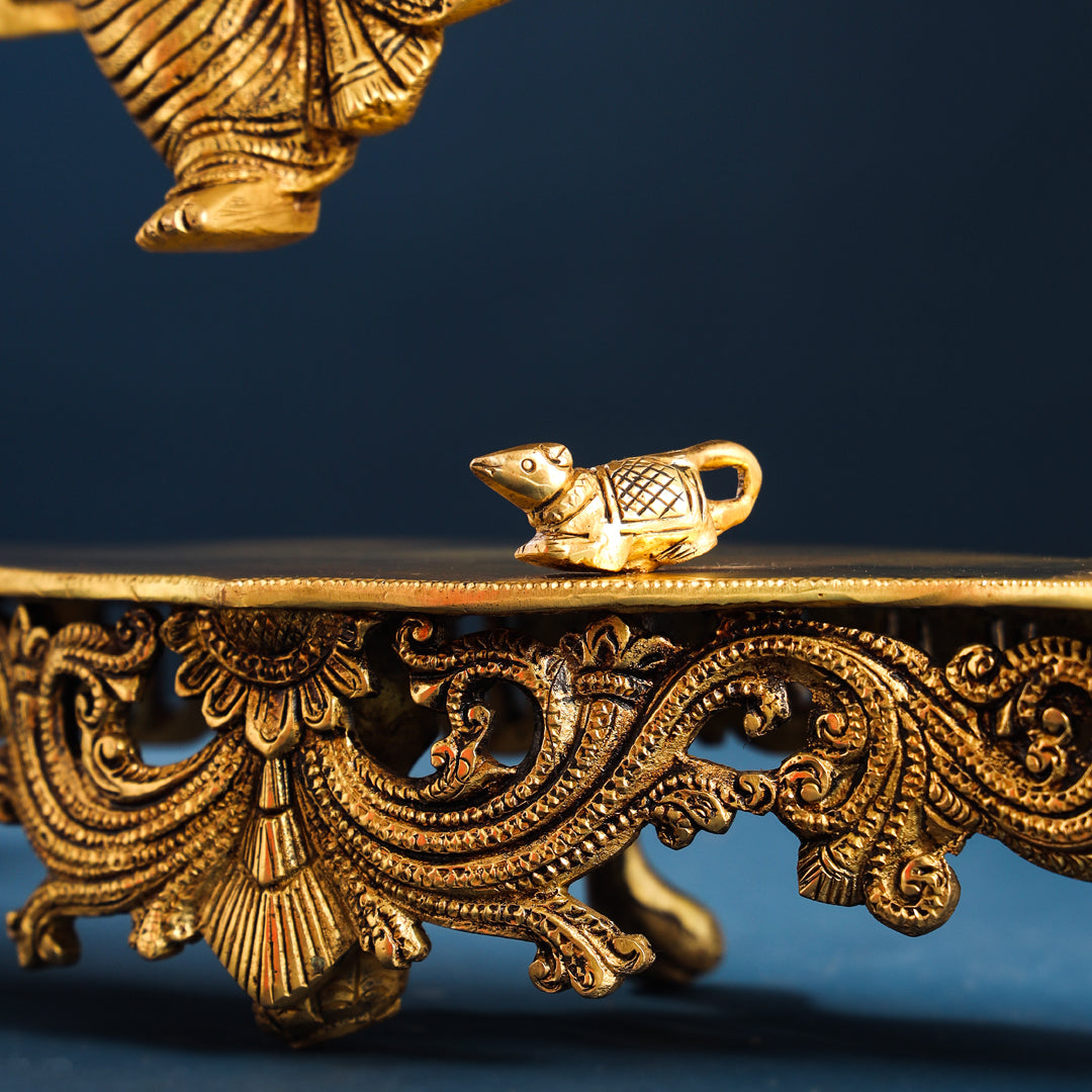 Brass Superfine Ganesha On Swing/Jhula (18.5 Inch)