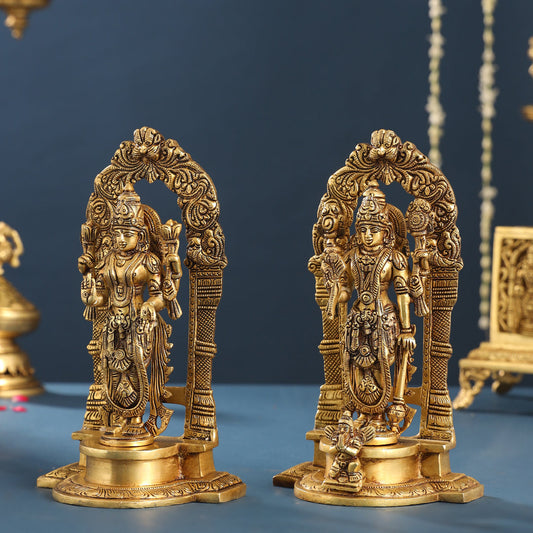Brass Superfine Vishnu Lakshmi Set (9 Inch)