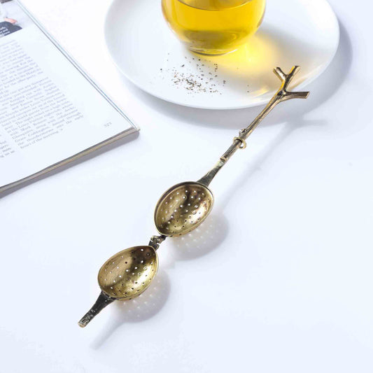 Brass Branch Handle Tea Infuser (8 Inch)