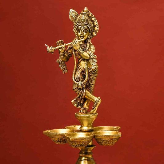 Brass Superfine Krishna Lamp (26 Inch)