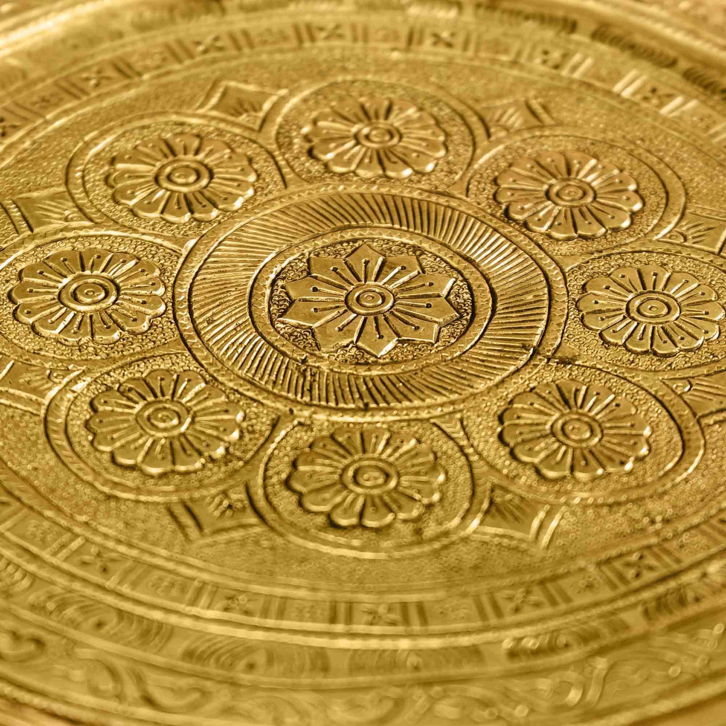 Brass Handcarved Chowki/Stool