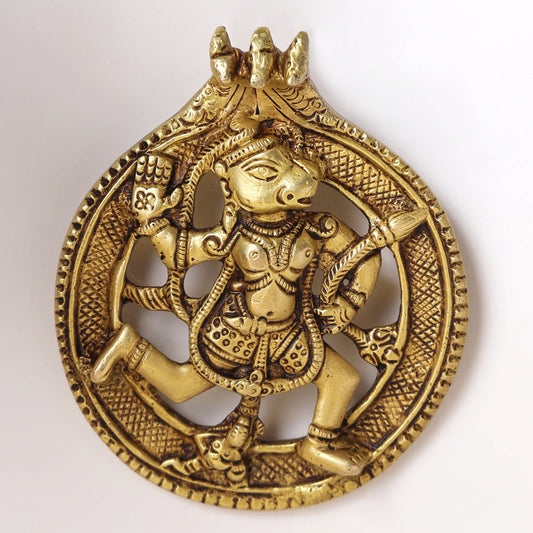 Brass Lord Hanuman Wall Hanging (5 Inch)