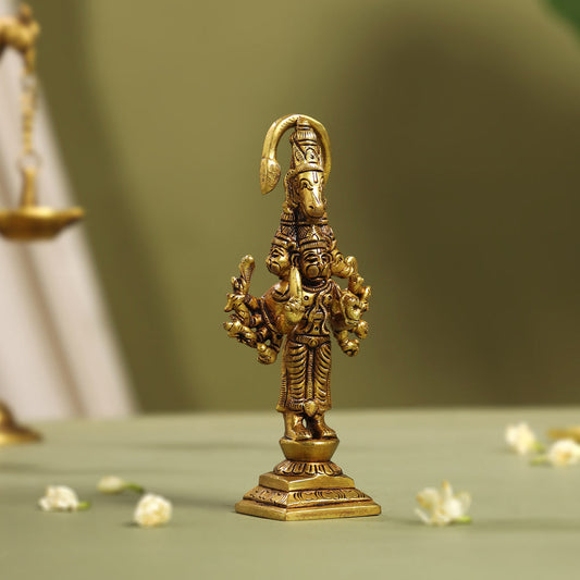 Brass Superfine Panchmukhi Hanuman Idol (5.5 Inch)