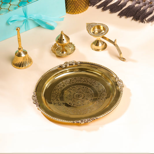 Brass Thali Pooja Gift Hamper