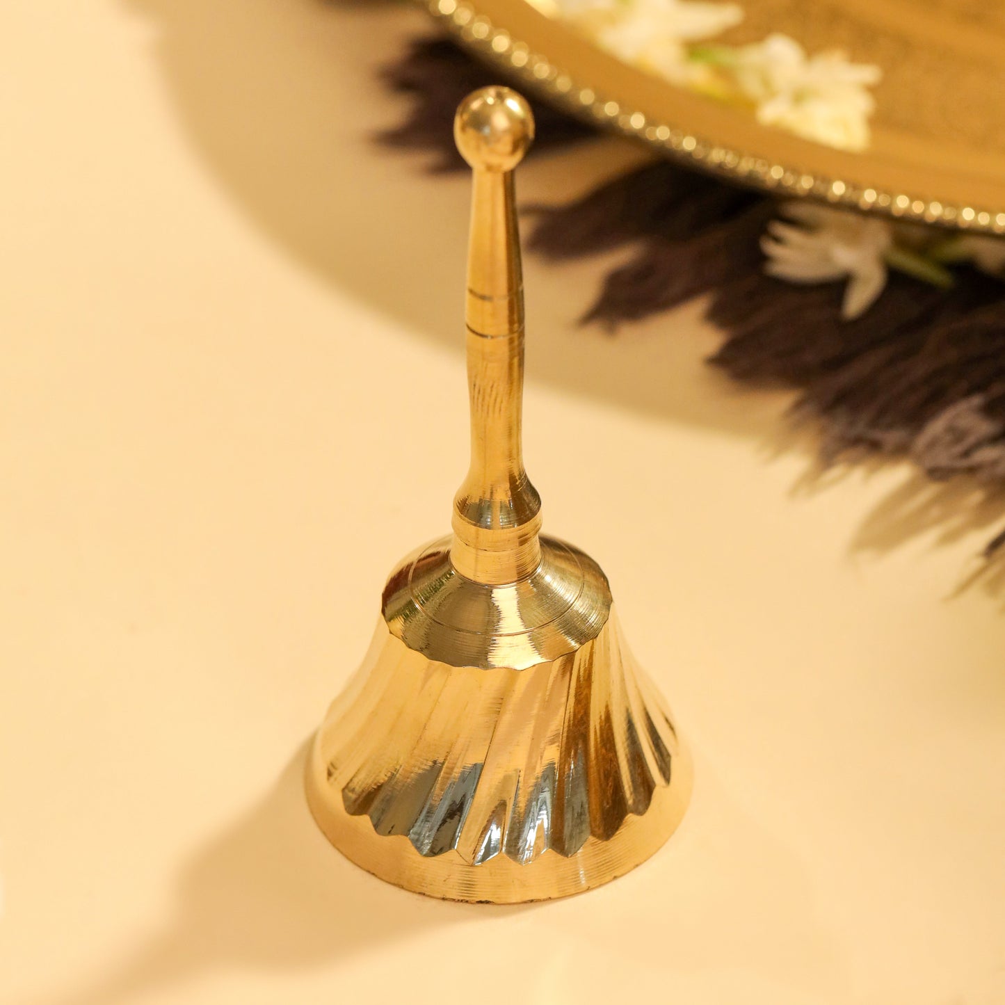 Brass Pooja Thali, Handbell, Agardan & Diya Gift Hamper