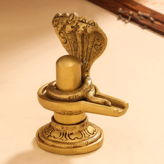 Brass Shivling/Shivlingam Idol (4.5 Inch)
