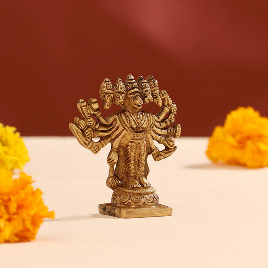 Brass Panchmukhi Hanuman Idol (4 Inch)