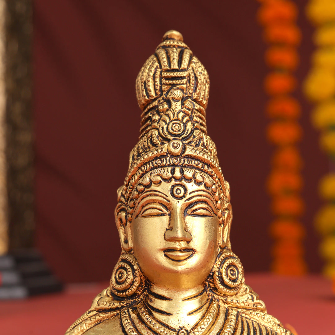 Brass Parvati Bust Idol (5 Inch)