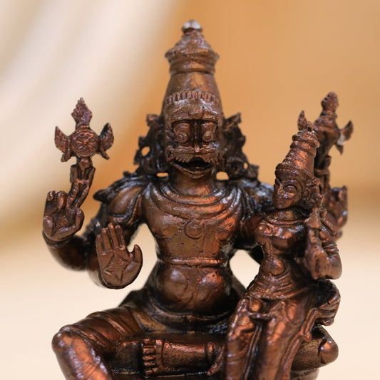 Copper Lakshmi Narasimha Idol (4 Inch)