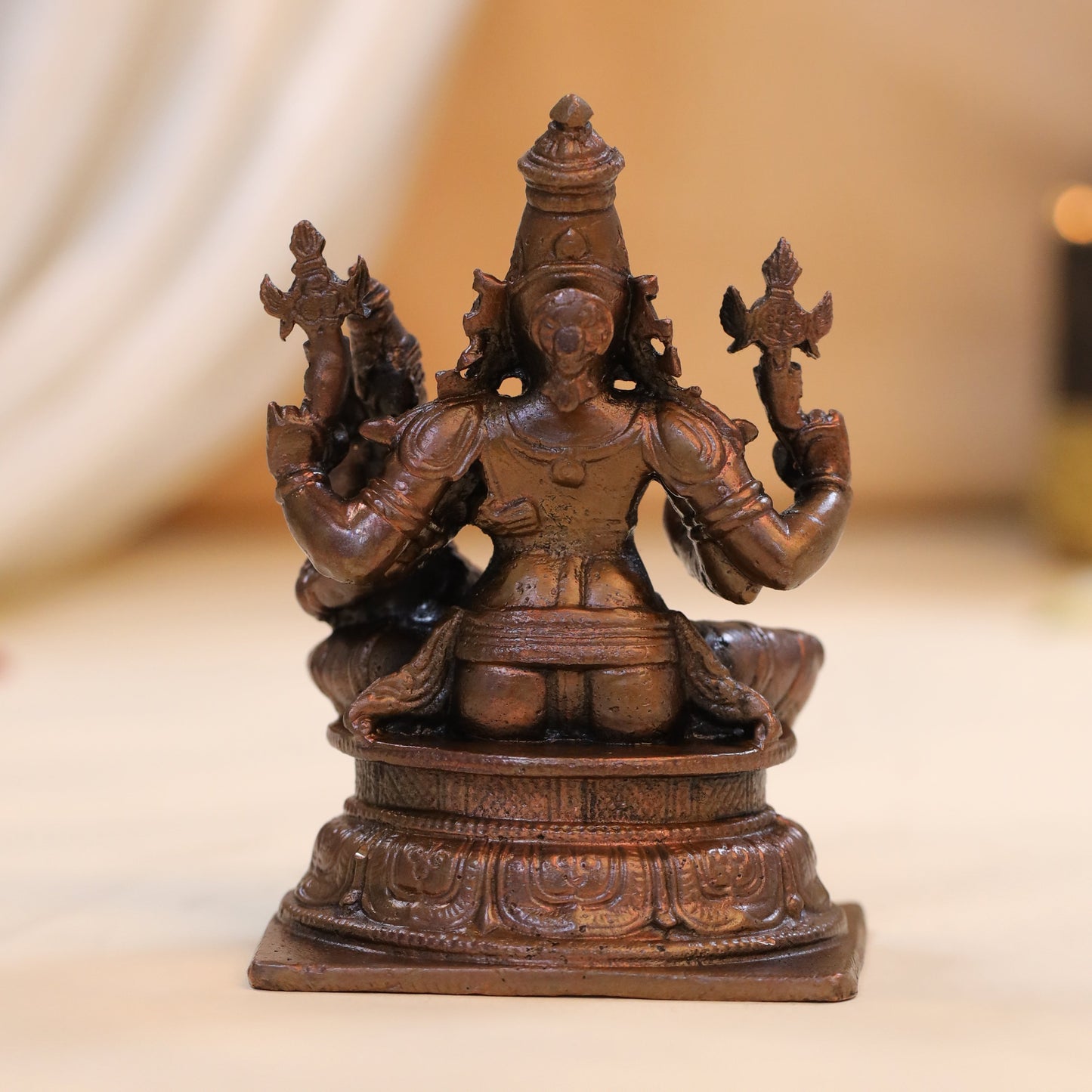 Copper Lakshmi Narasimha Idol (4 Inch)
