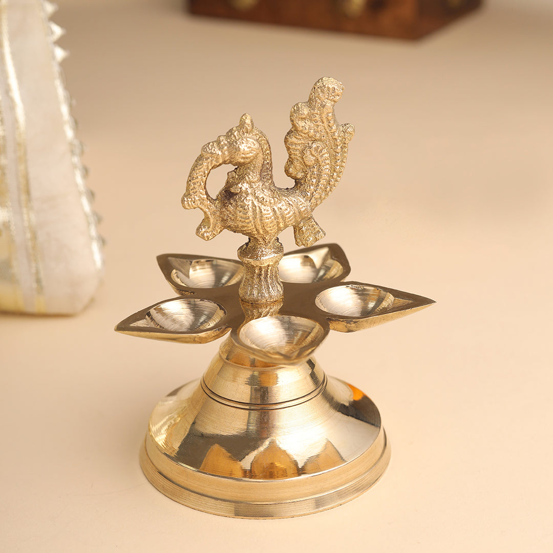 Brass Peacock Diya Festive Potli/Hamper