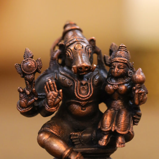 Copper Varaha Lakshmi Idol (2.5 Inch)