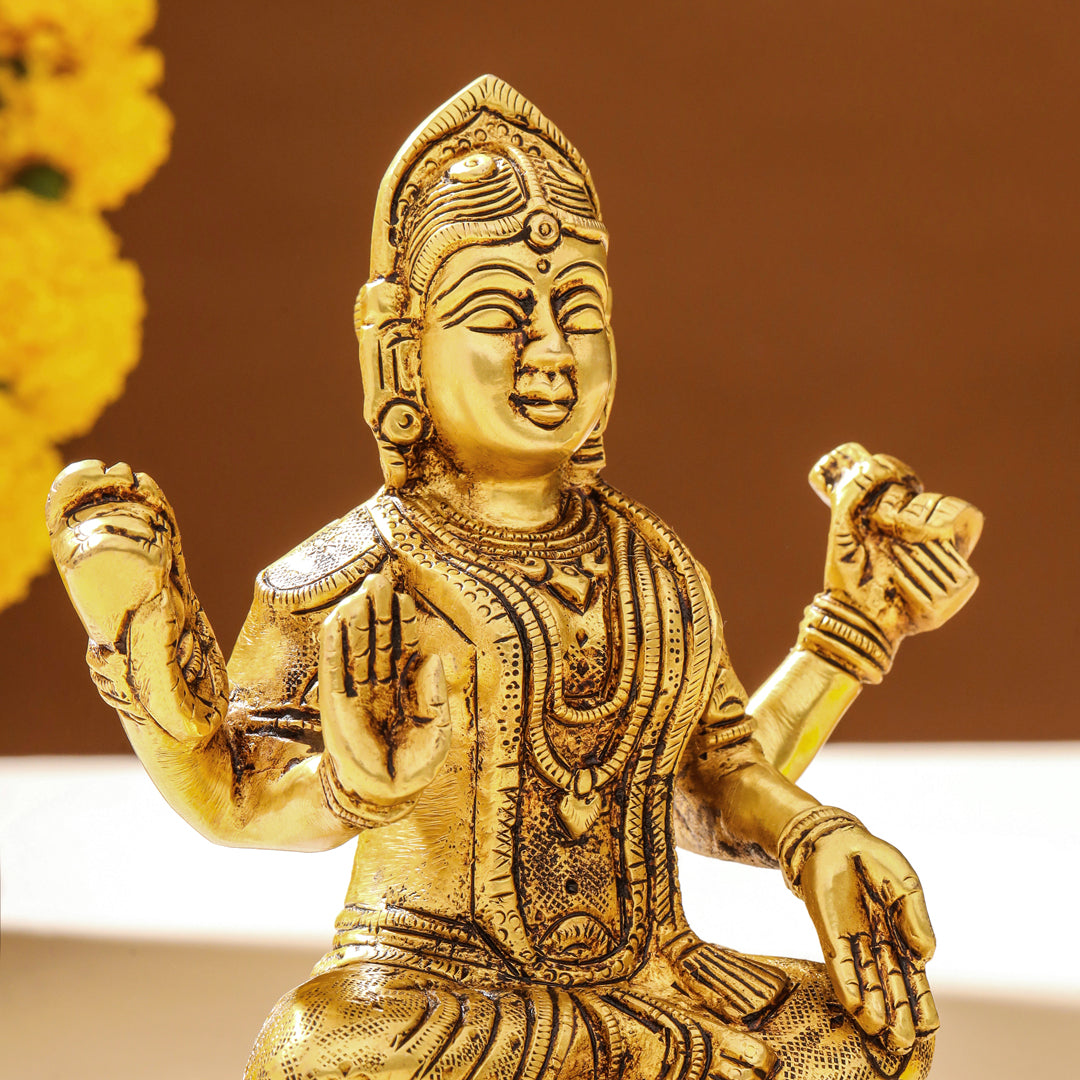 Brass Bala Tripurasundari Idol On Lotus (6 Inch)