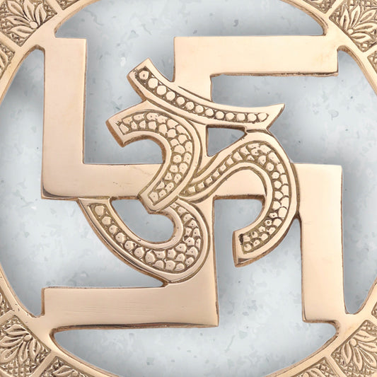 BRASS SWASTIK OM WALL HANGING