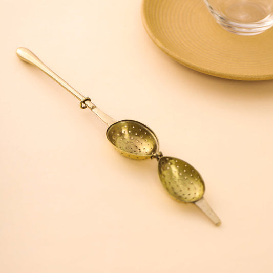Brass Plain Handle Tea Infuser (7.5 Inch)