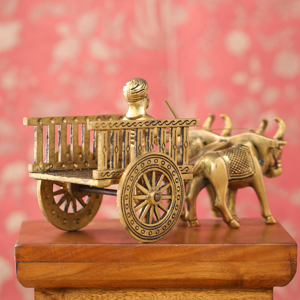 Brass Big Double Bullock Cart (6 Inch)