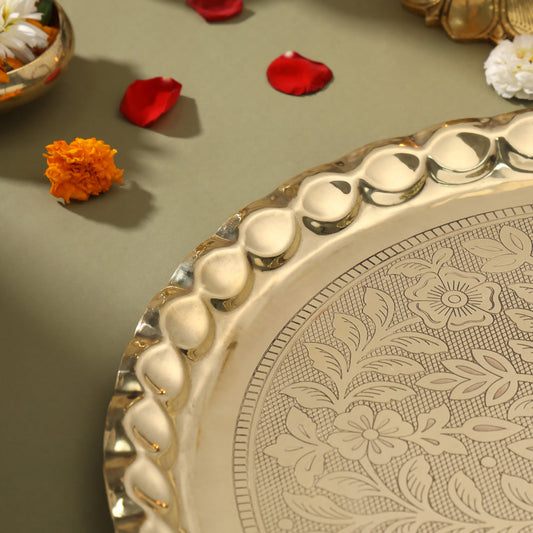 Brass Traditional Pooja Thal (17 Inch)