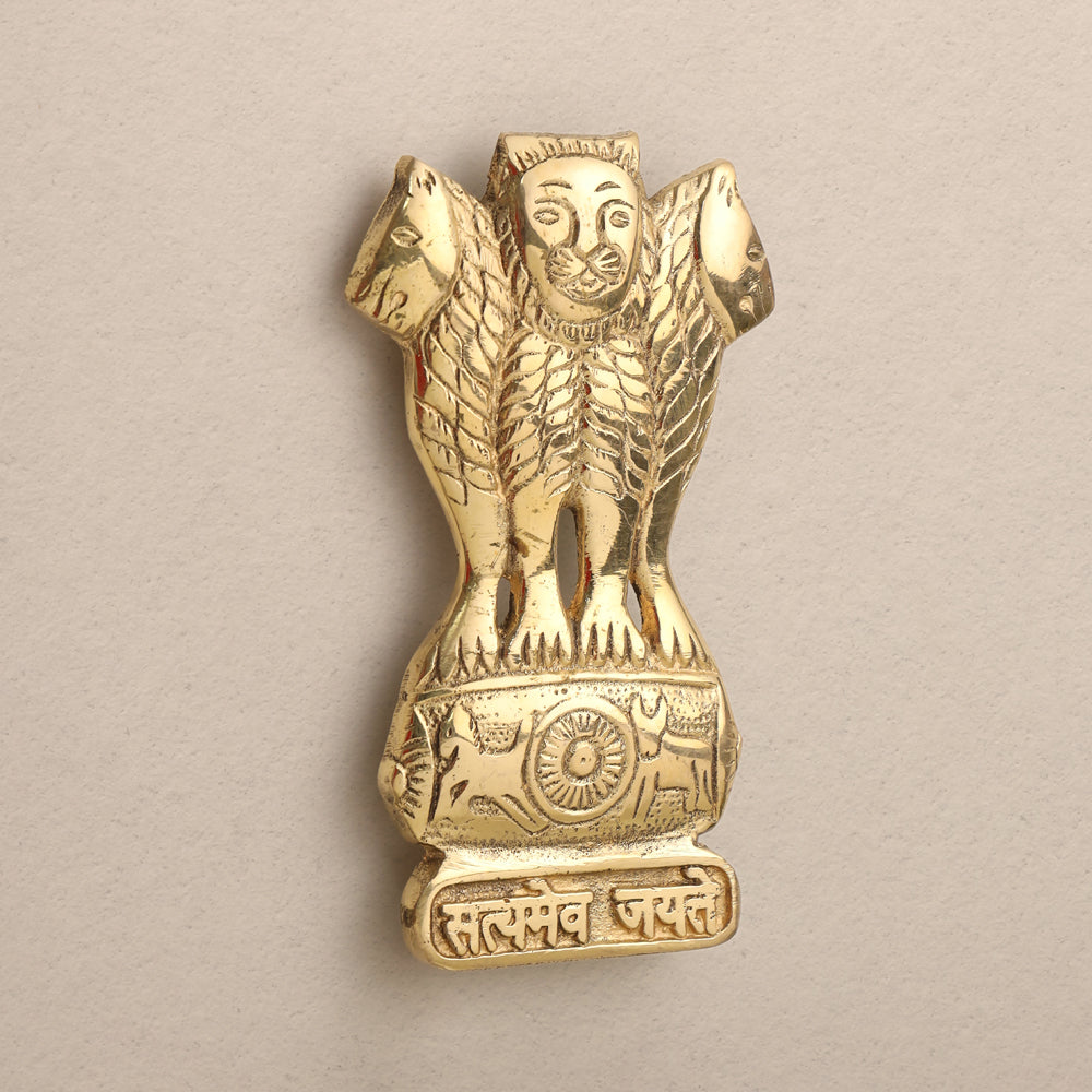 Brass Ashok Stambh / Emblem Wall Hanging