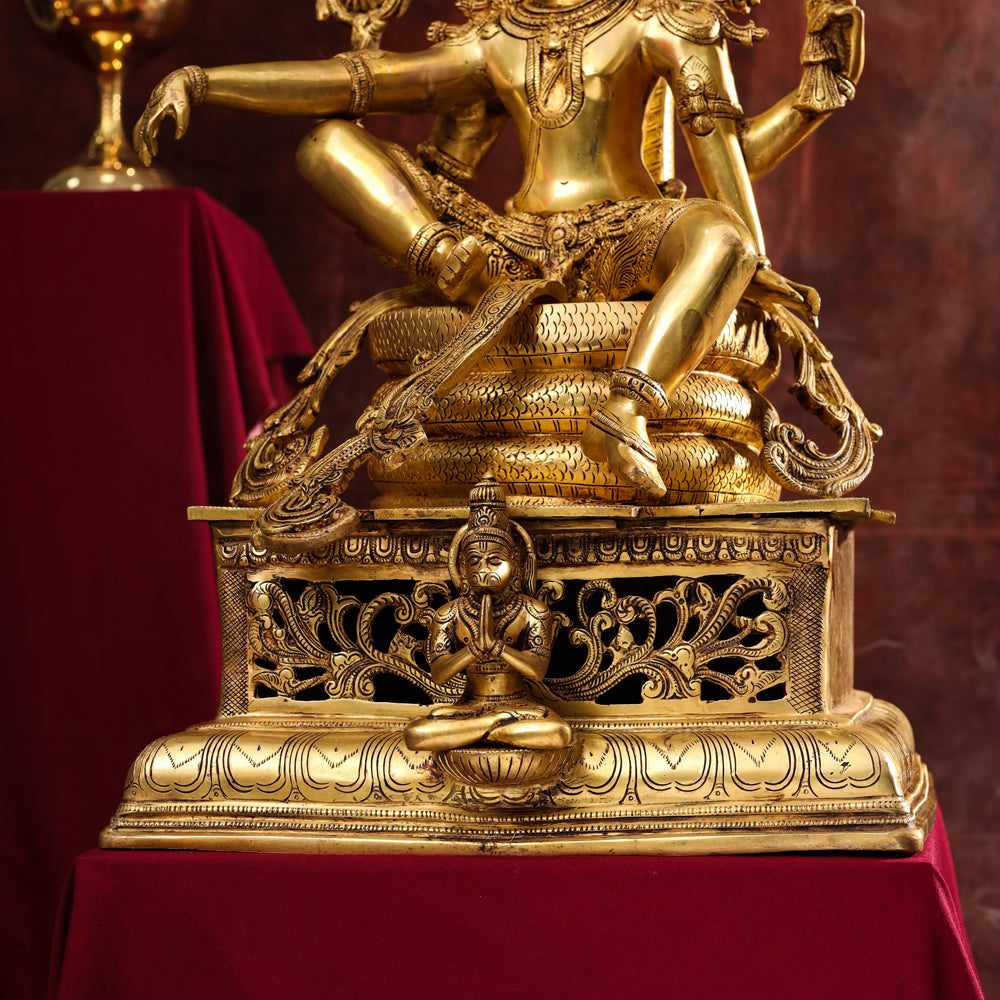 Brass Superfine Sitting Lord Vishnu Idol (28 Inch)